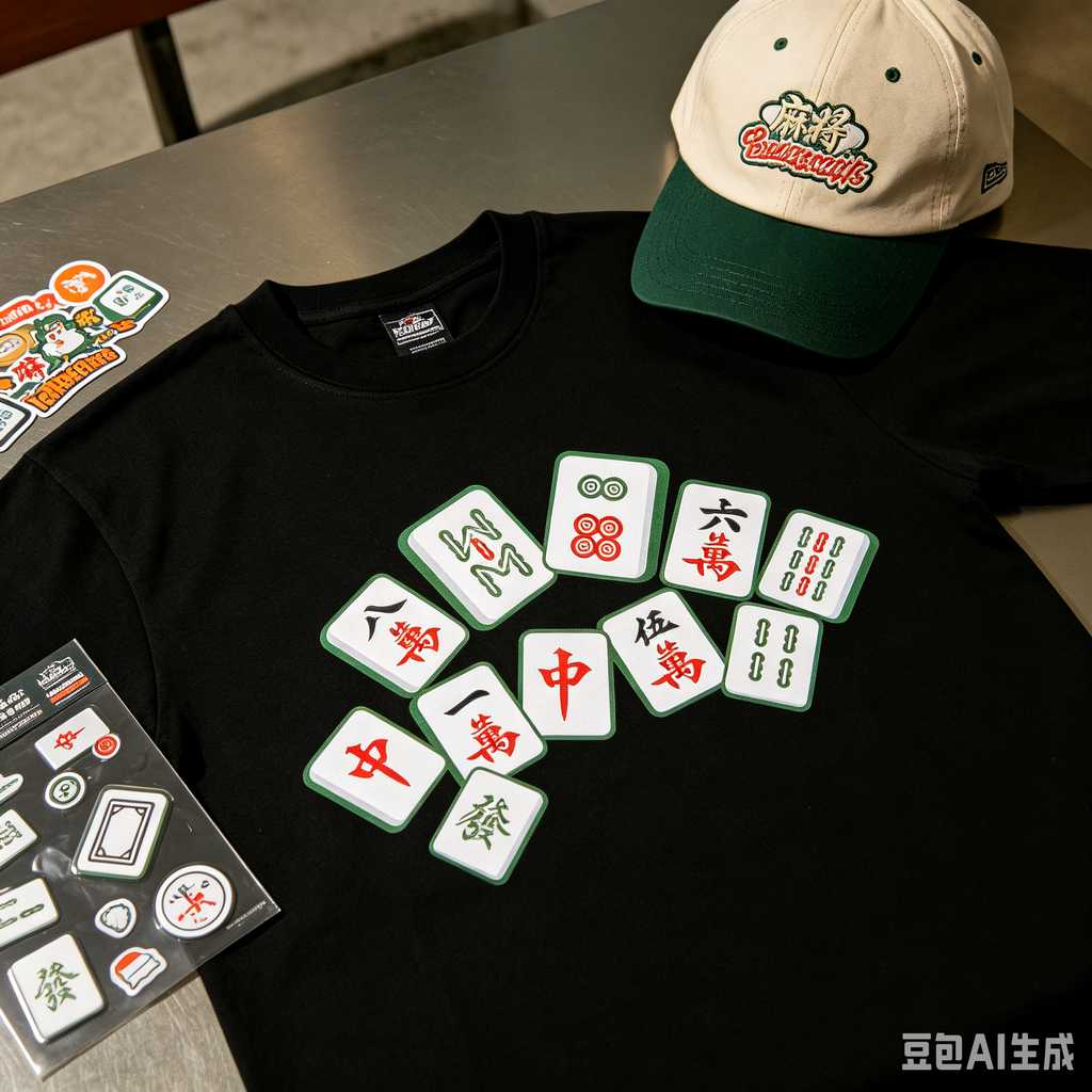 stylish text mahjong set